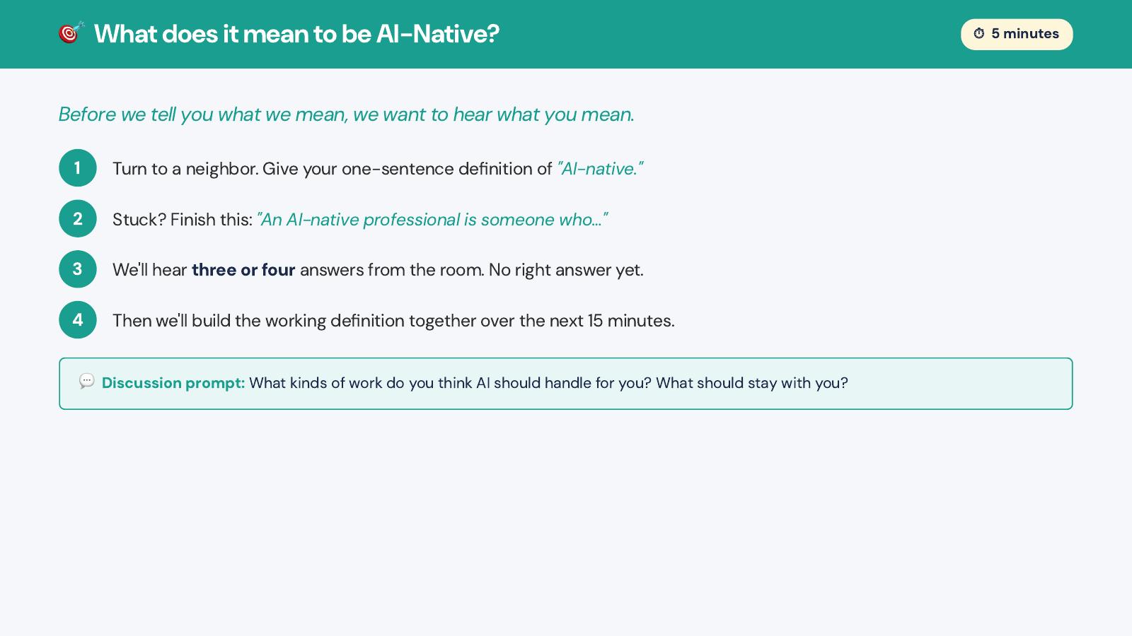 Building an AI Native Mindset — slide 2